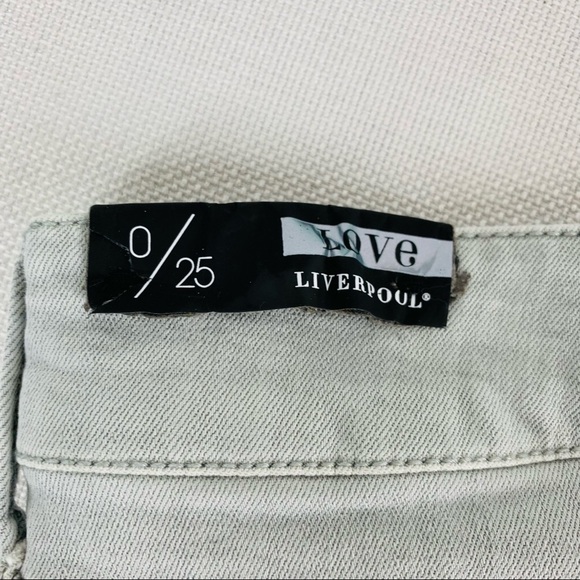 Liverpool size 0 / 25 The Walking Fossil Gray Stretch Jean Shorts NEW - Picture 7 of 12